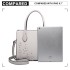 LH6809 - Miss Lulu Embellished Flower Leather Look Handbag - Light Grey LH6809 - Miss Lulu Embellished Flower Leather Look Handbag - Light Grey
